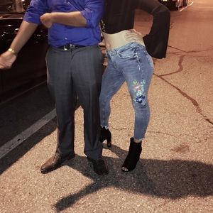 Zara embroidered jeans